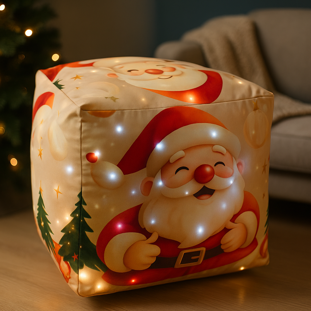 Puff Natalino com Led 45x45 - Compre 1, leve 2