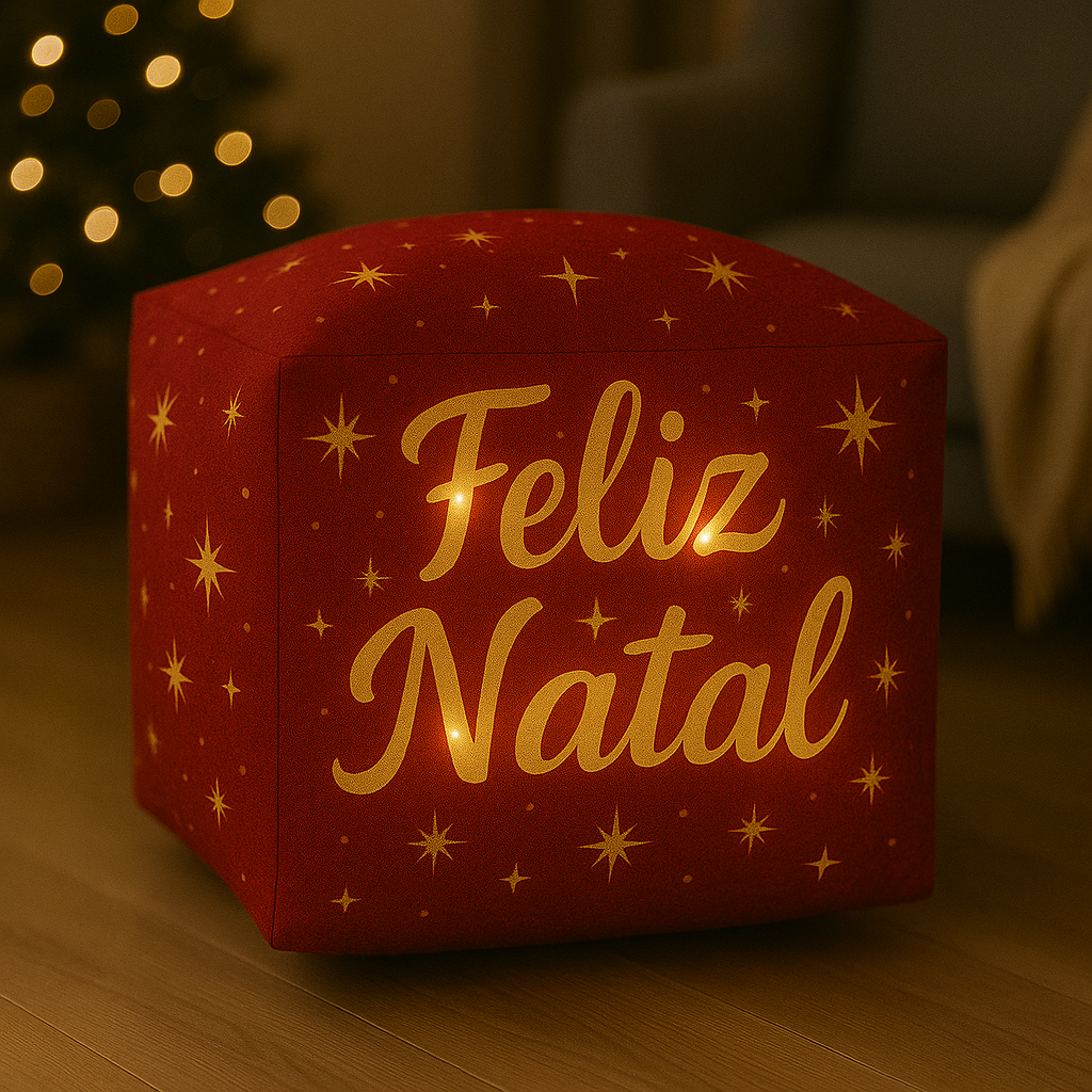 Puff Natalino com Led 45x45 - Compre 1, leve 2