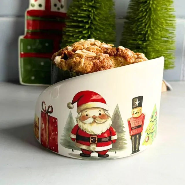 Porta Panetone Natalino com Cúpula de Vidro – Edição Premium