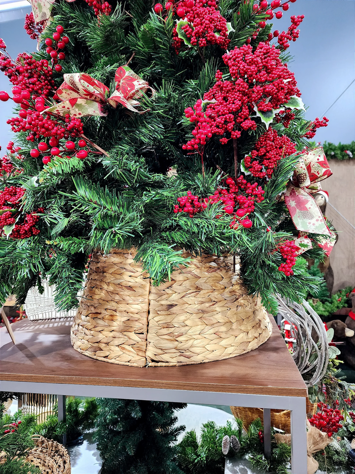 Saia Rígida para Árvore de Natal trançada Natural 60cm