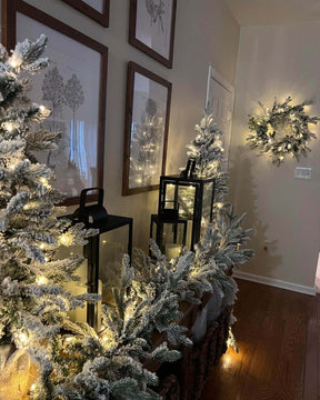 Guirlanda Queen Flock® de 24" com luzes LED brancas quentes (alimentada por bateria)