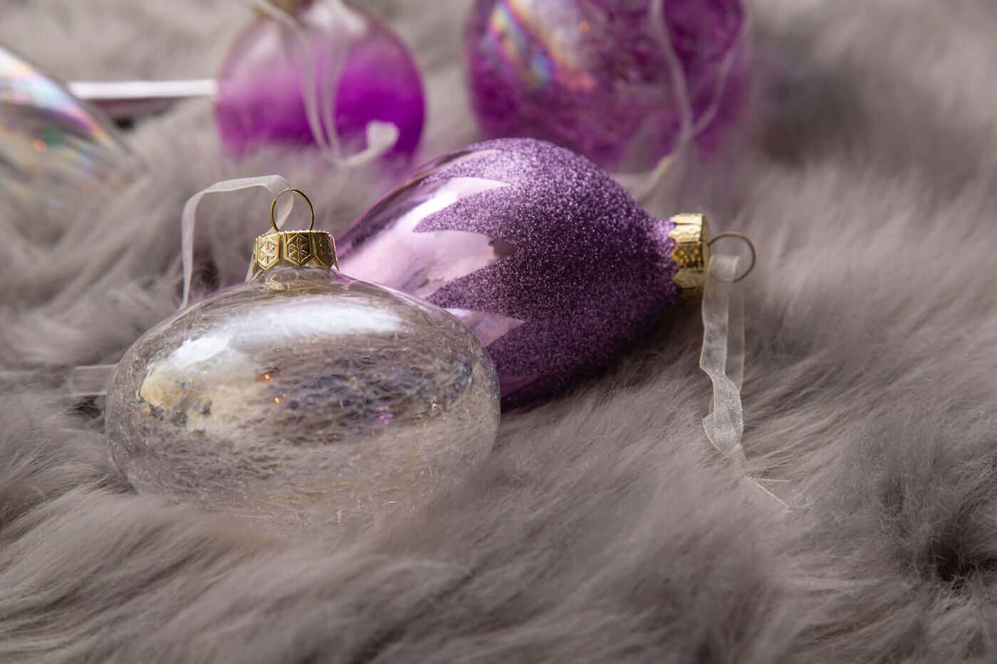 Conjunto de enfeites de vidro Sweet com 30 peças (rosa - roxo) edição limitada