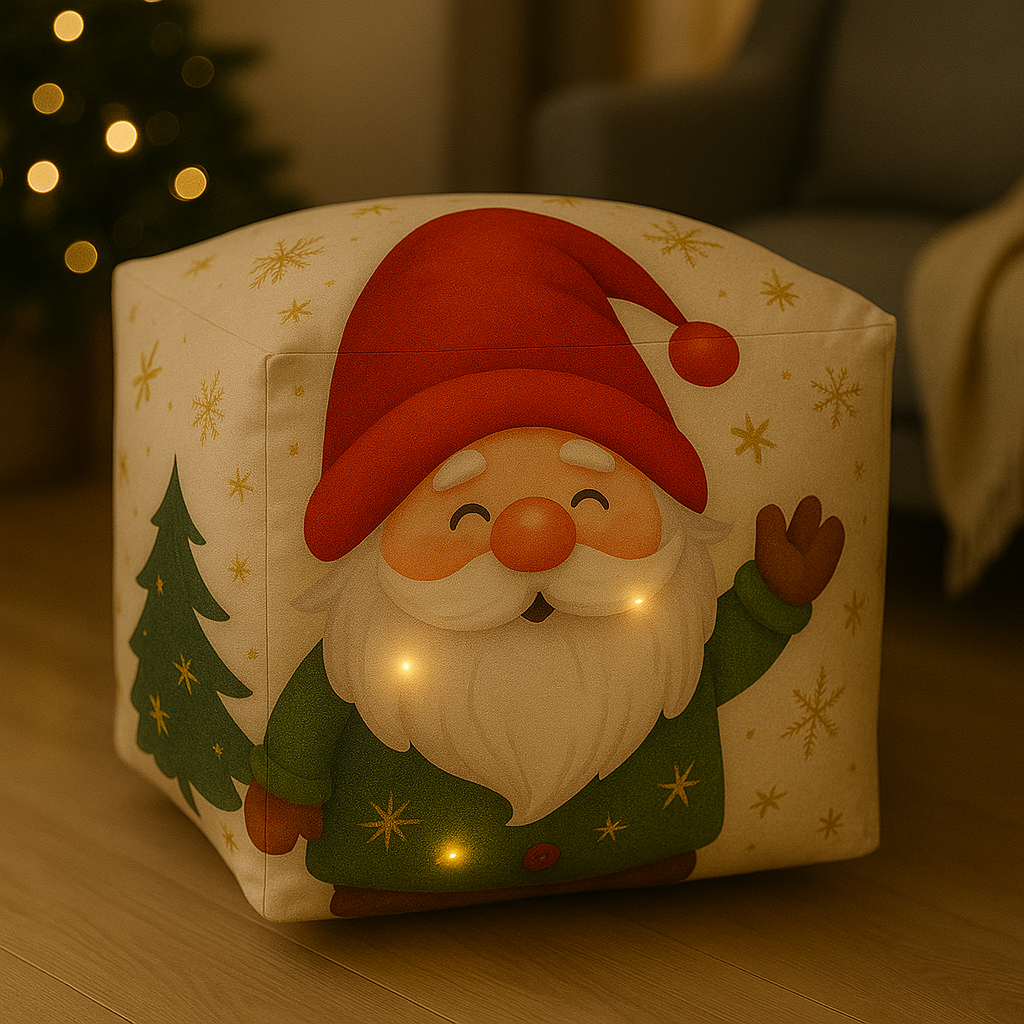 Puff Natalino com Led 45x45 - Compre 1, leve 2