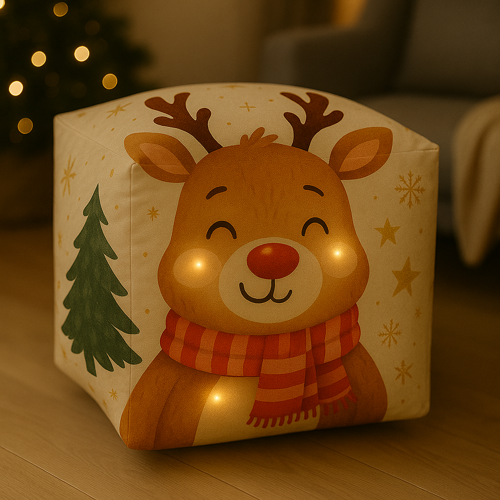 Puff Natalino com Led 45x45 - Compre 1, leve 2