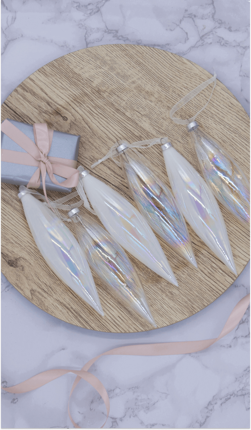 Conjunto de enfeites de vidro esférico (pacote com 6)