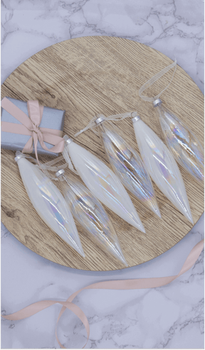 Conjunto de enfeites de vidro esférico (pacote com 6)