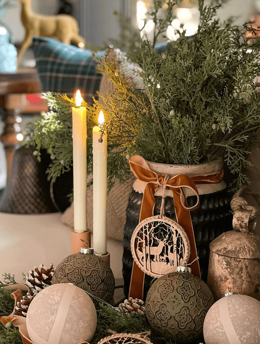 Enfeite rústico de vidro verde (pacote com 4)