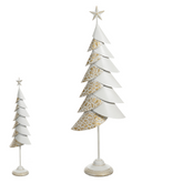 Arvore em metal decorativa Branca e Dourada 84cm