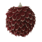 Bola Decorada Pinha Vermelha 10cm