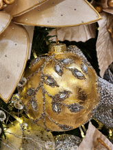 Pendente Ornamento de Vidro Soprado Bola dourada 10cm