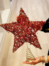 Estrela Ponteira aramada Micro Berry vermelha 40cm