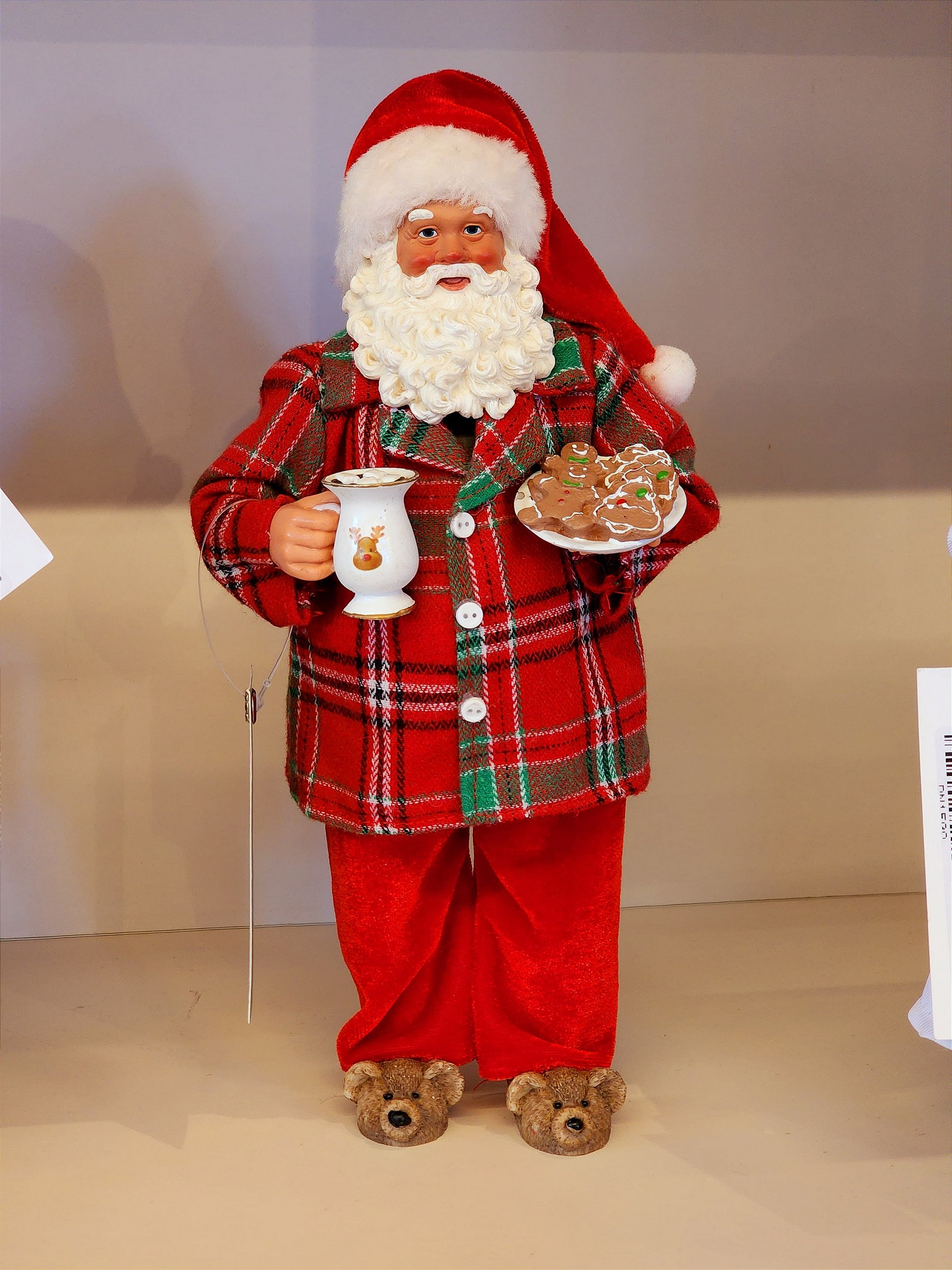 Papai Noel colecionável Pijama vermelho 28cm