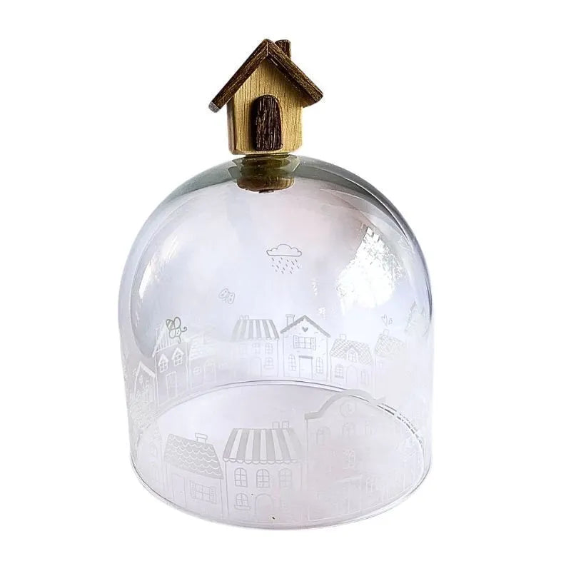 Porta Panetone Natalino com Cúpula de Vidro – Edição Premium