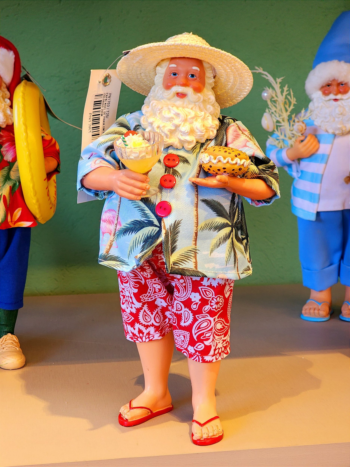 Papai Noel colecionável Praia 28cm