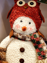 Boneco de neve com touca de Coruja 30cm