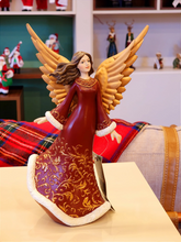 Anjo em resina Luxuosa vermelha 24cm