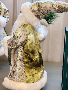 Papai Noel verde e Dourado 45cm