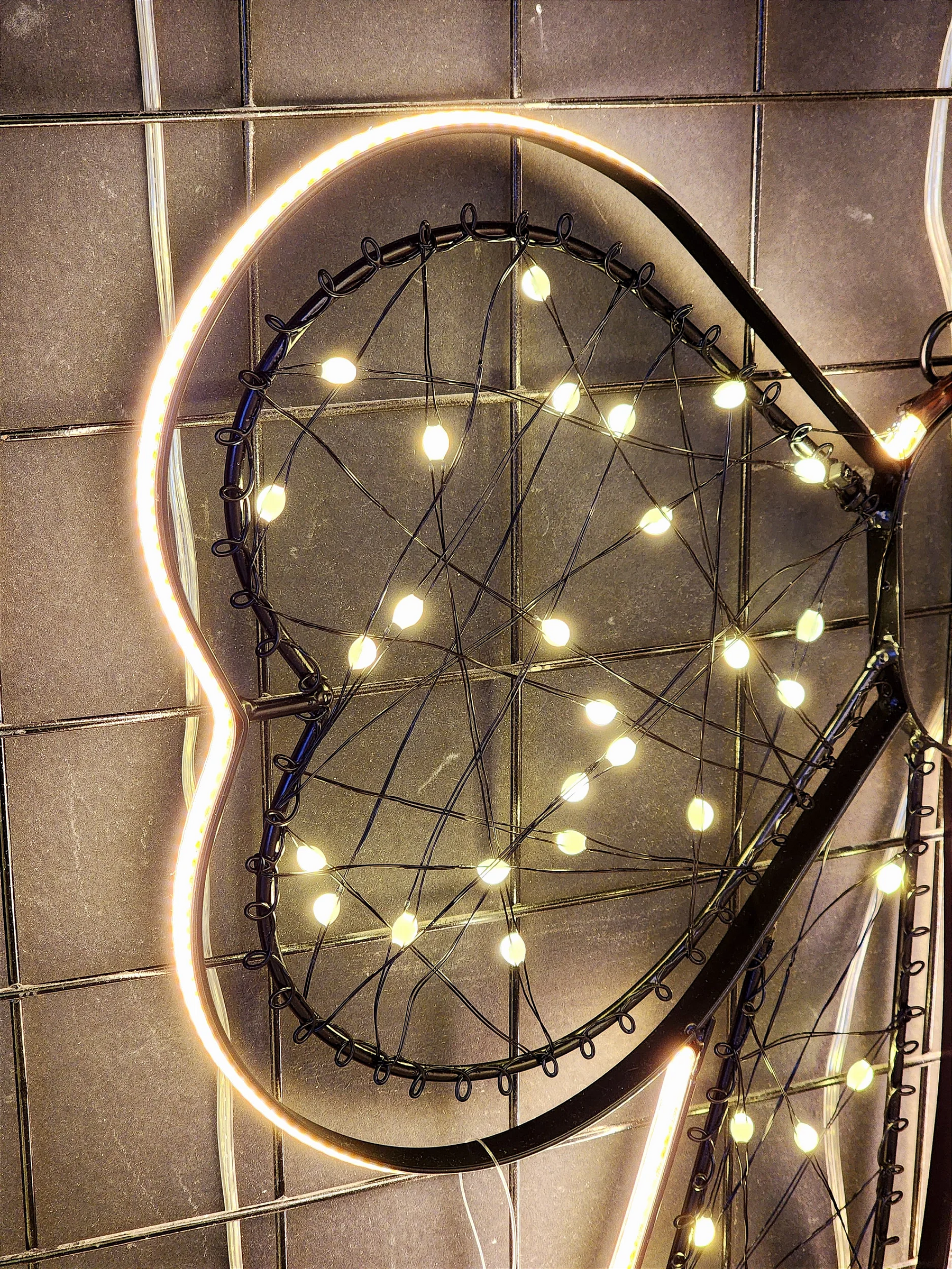 Laço decorativo com led Warm 45cm bivolt