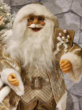 Papai Noel de luxo dourado 60cm