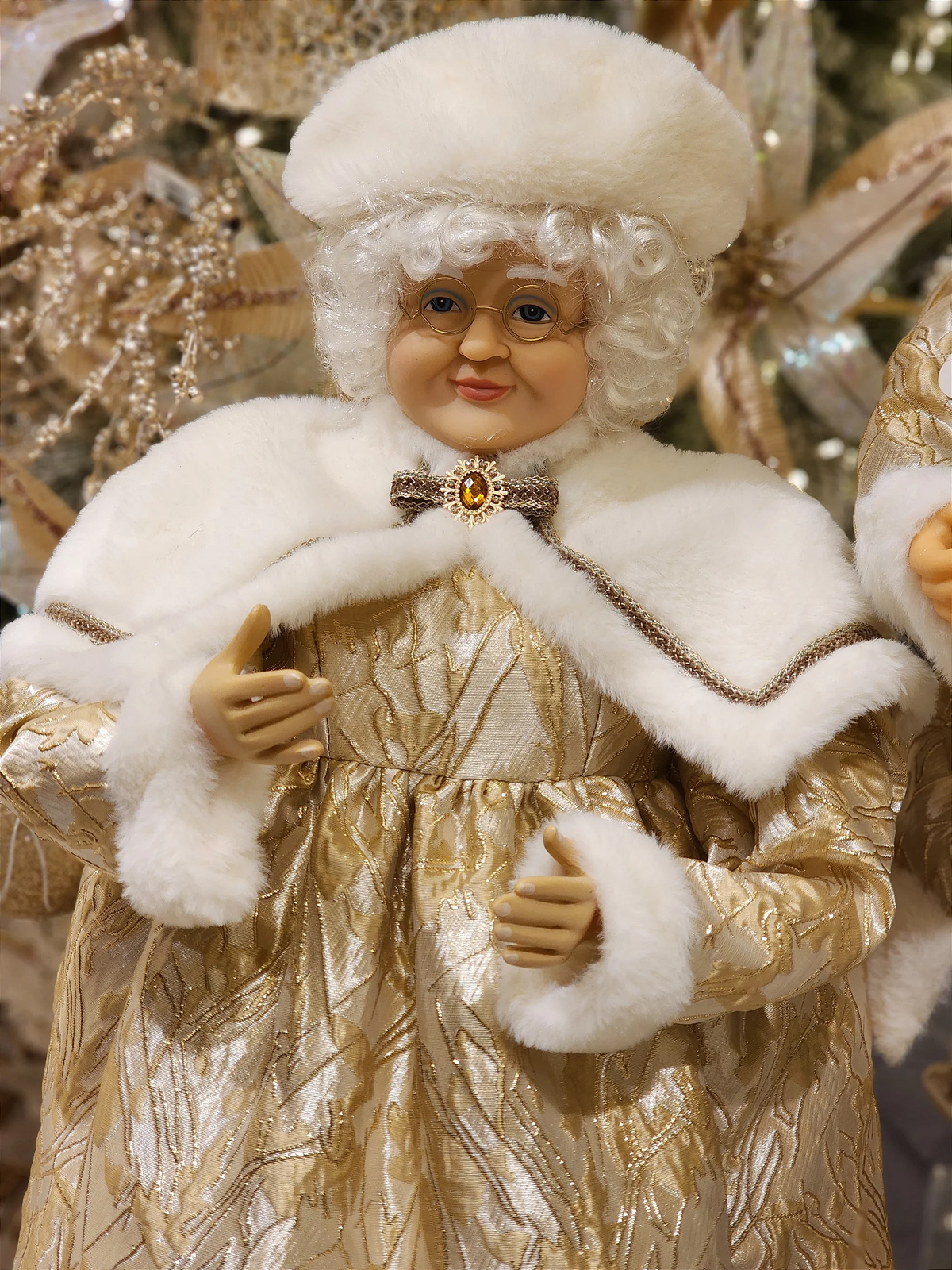 Mamãe Noel dourado 60cm