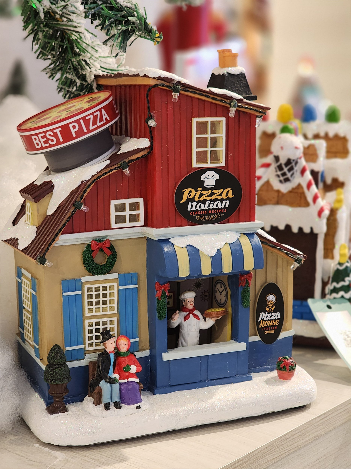 Cenário Vila natalina pizzaria 23cm