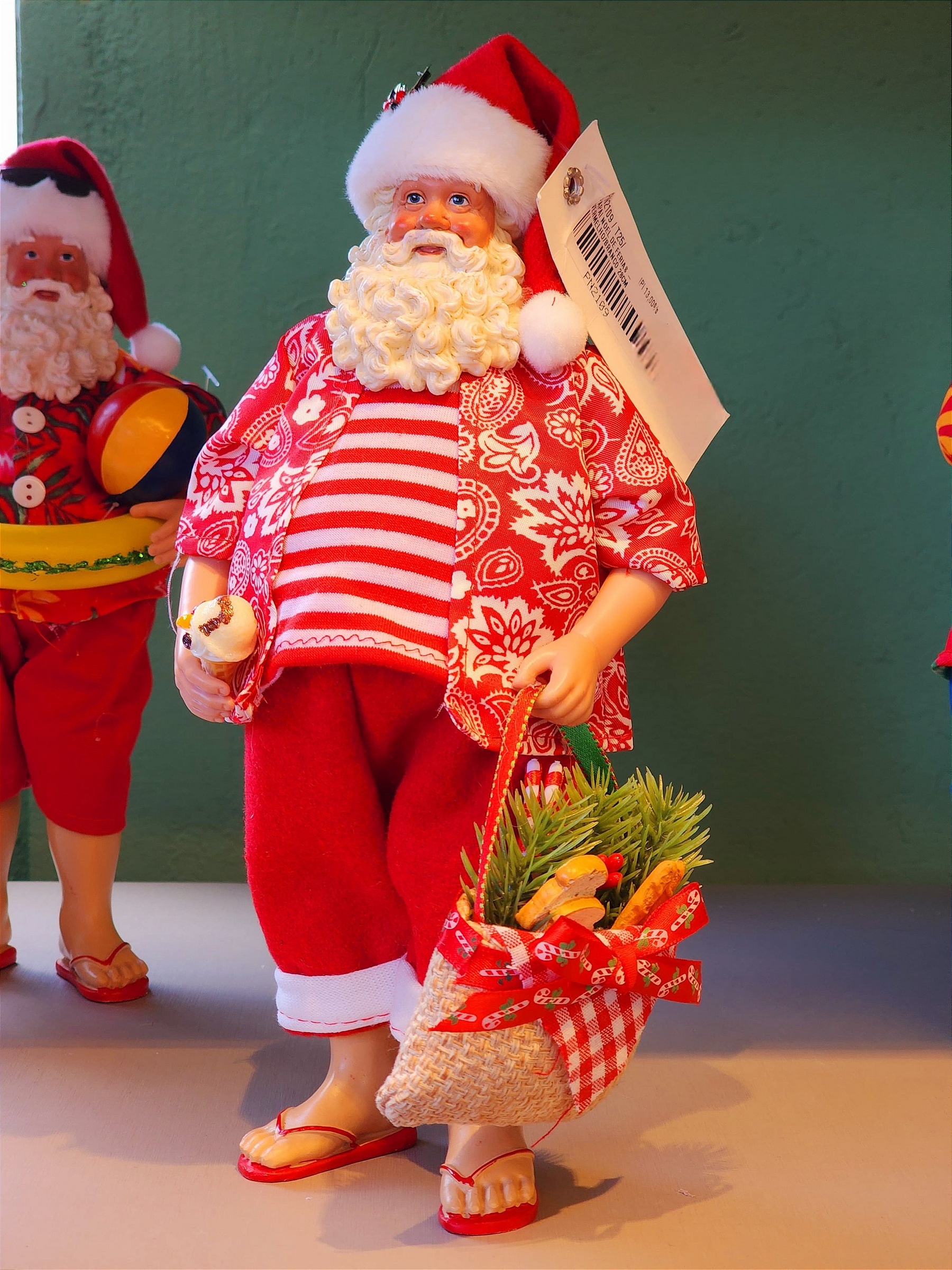 Papai Noel colecionável Ferias 28cm