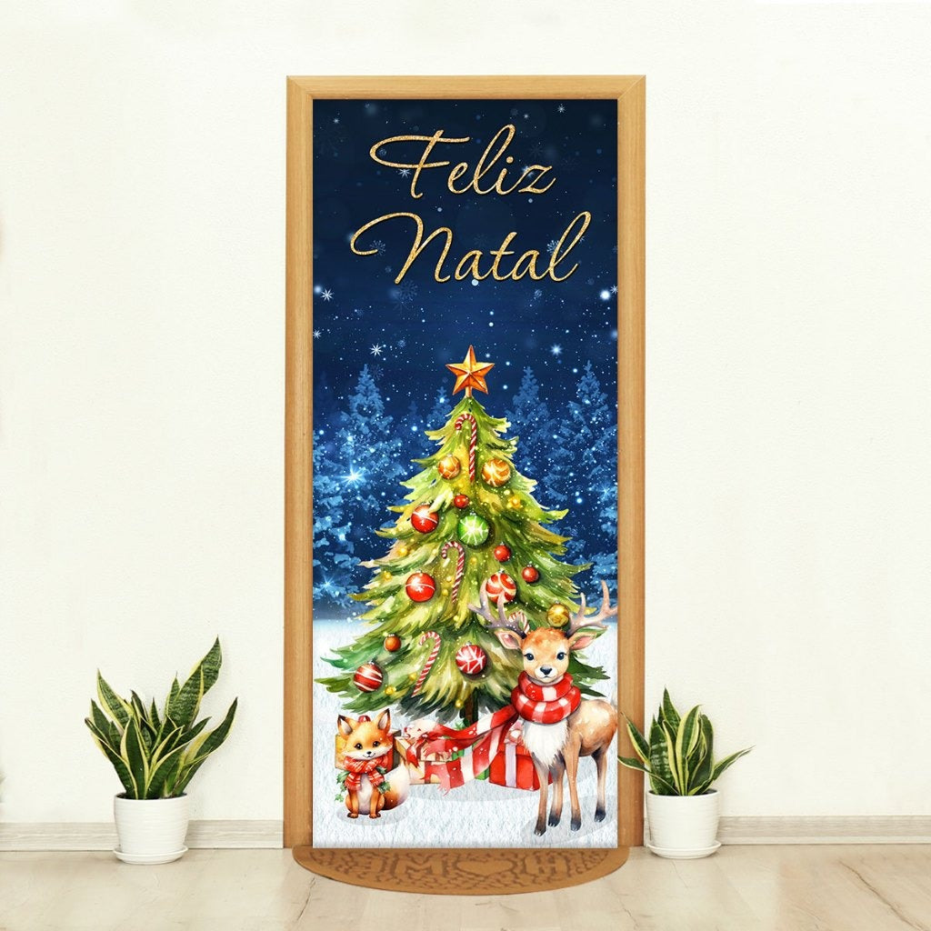 Capa de Porta Natalina Realista – Efeito 3D Sublimado