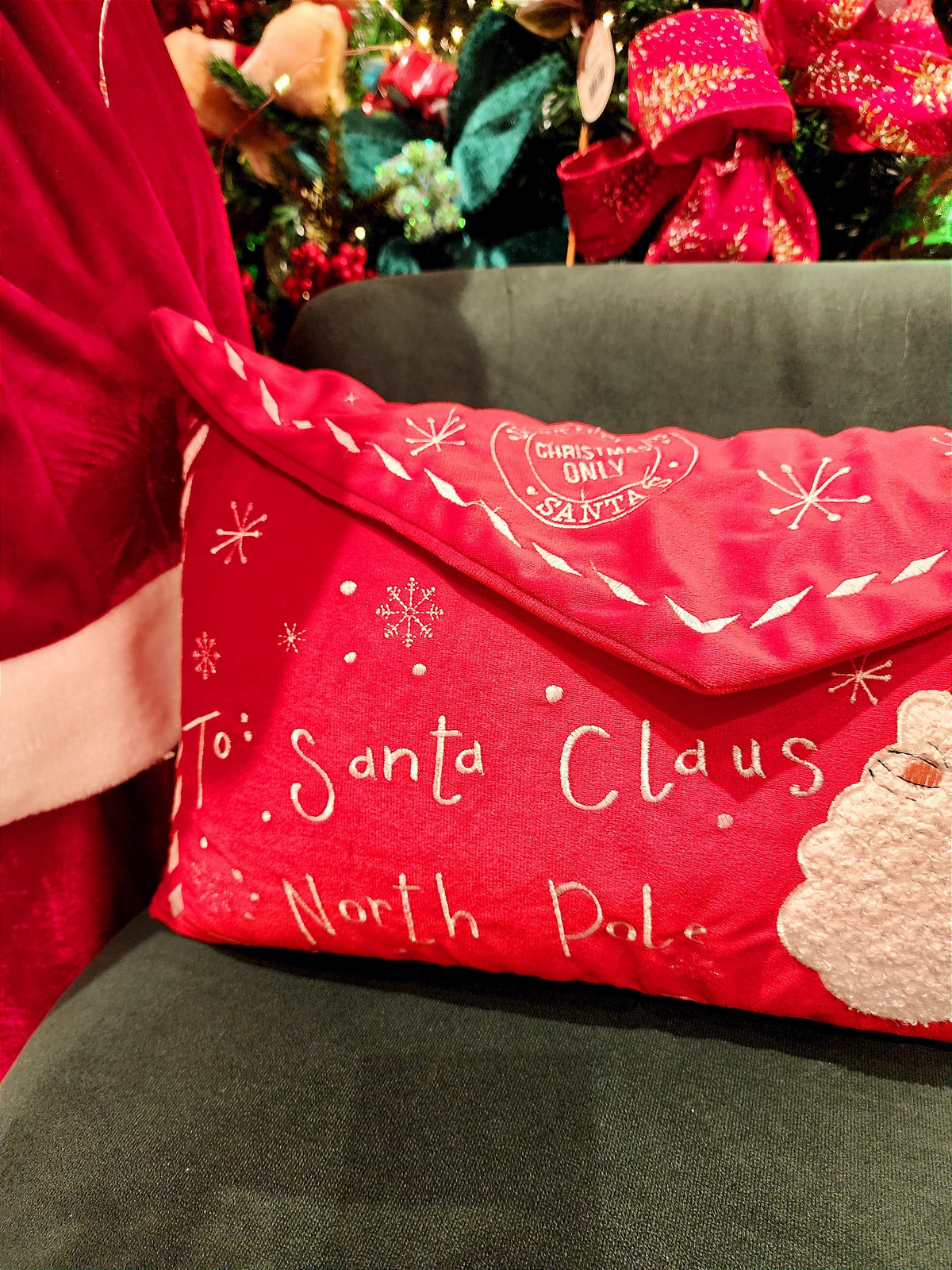 Capa de almofada veludo vermelha 50cm