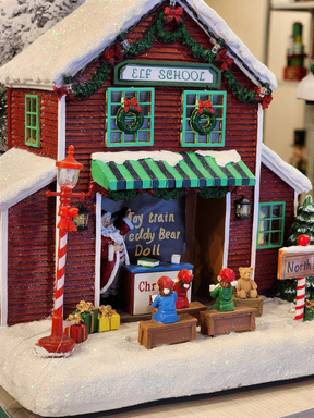 Cenário Vila Natalina Escola de Elfo 23cm