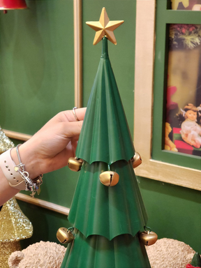 Arvore metal decorativa verde e dourada 48,5cm