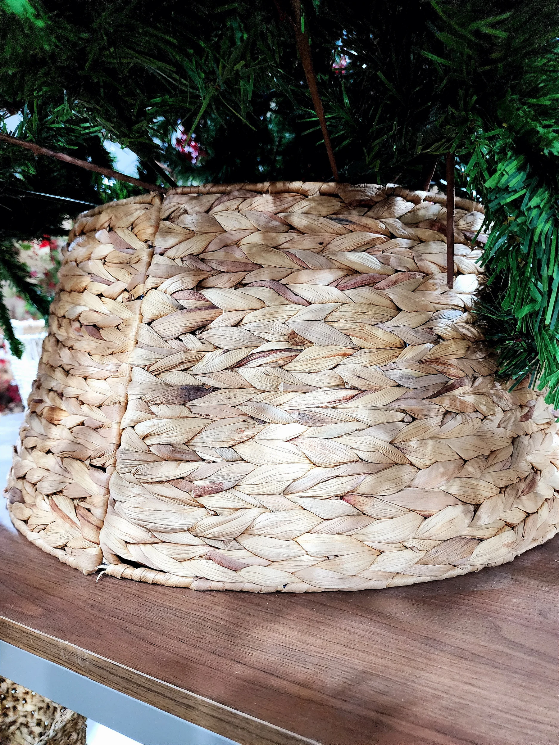 Saia Rígida para Árvore de Natal trançada Natural 60cm