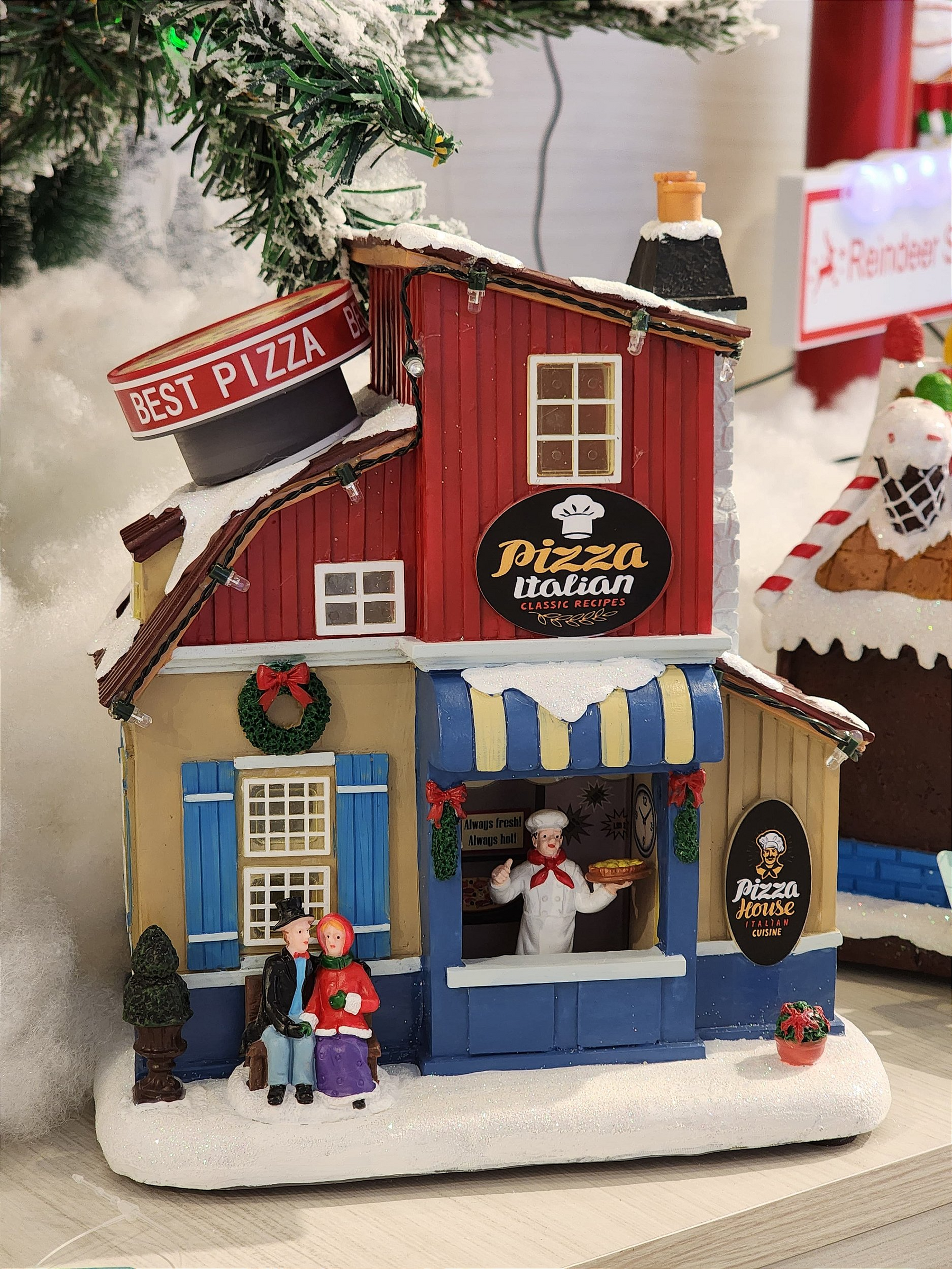 Cenário Vila natalina pizzaria 23cm