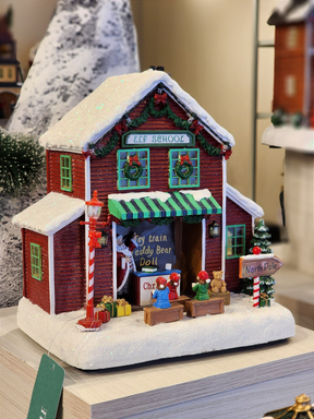 Cenário Vila Natalina Escola de Elfo 23cm