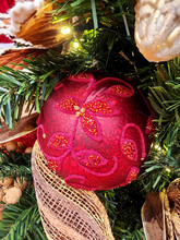 Pendente ornamento de vidro soprano bola vermelha 10cm