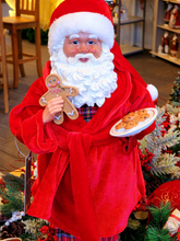 Papai Noel colecionável pijama vermelho com roupão 45cm