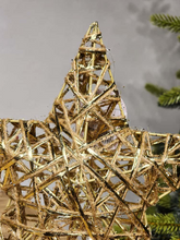 Ponteira estrela aramada dourada 25cm