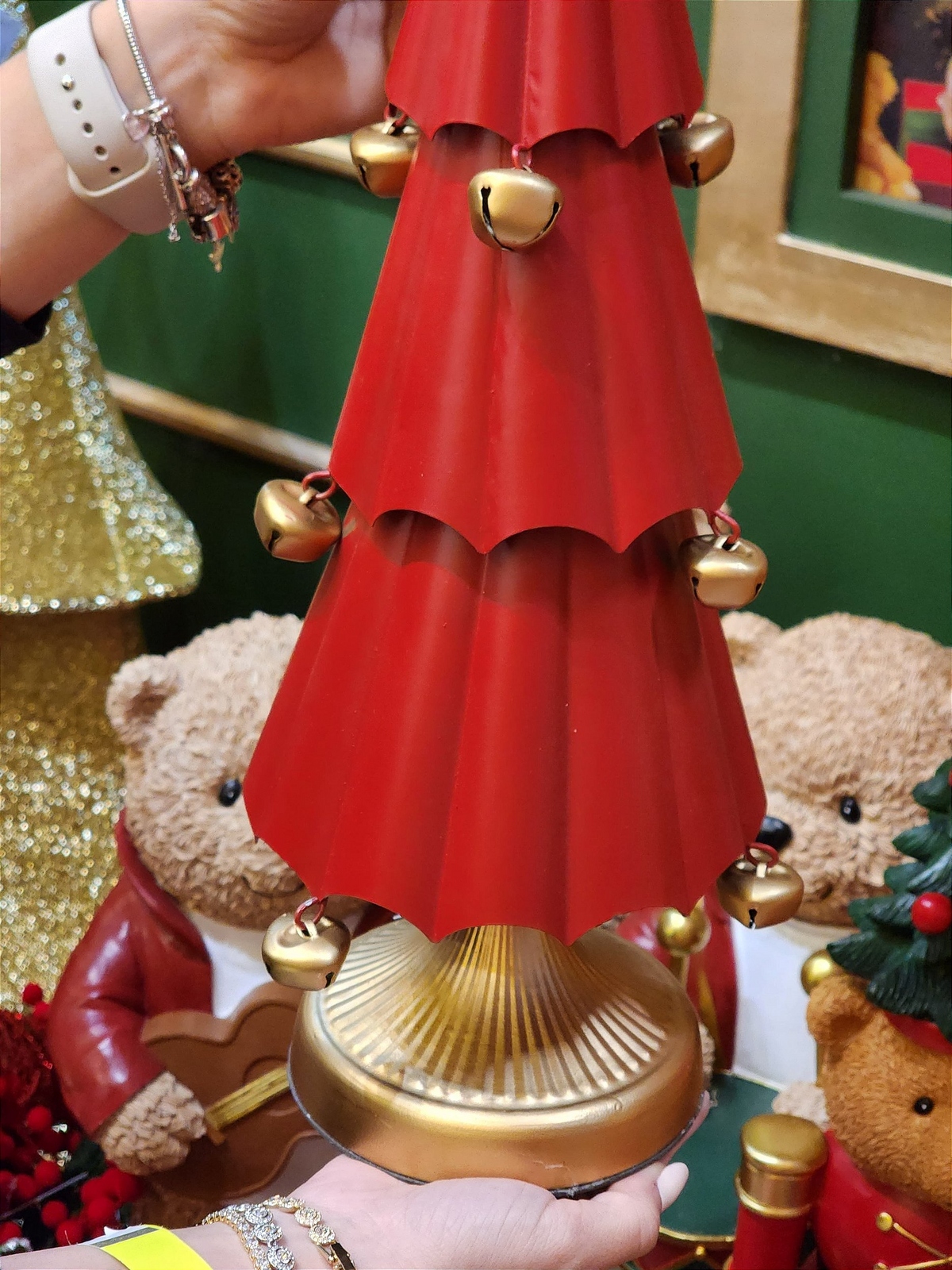 Arvore metal decorativa vermelha 48,5cm