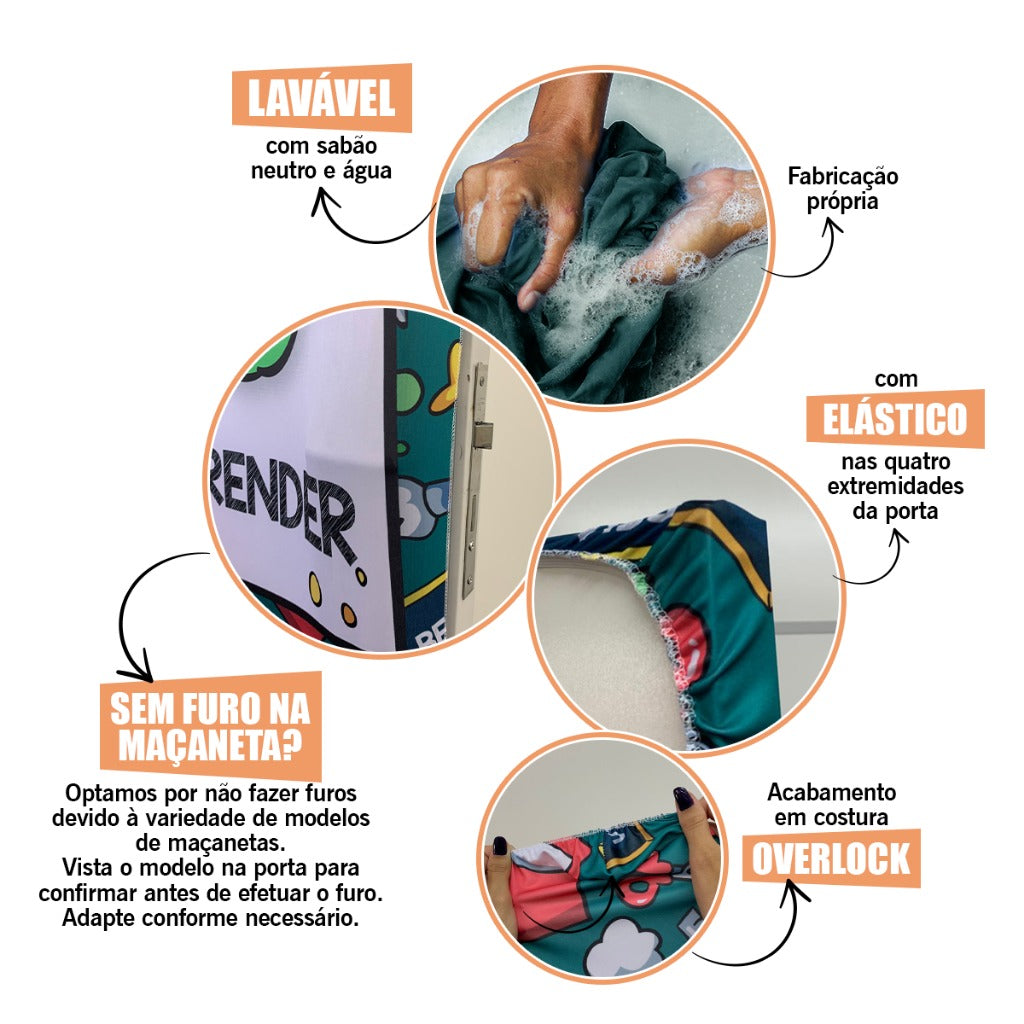 Capa de Porta Natalina Realista – Efeito 3D Sublimado