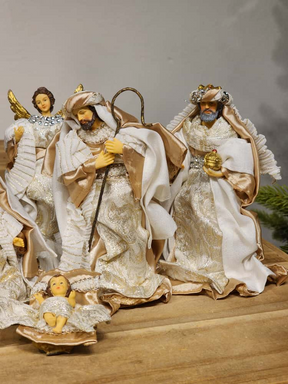 Presépio resina 7 peças champanhe 15cm