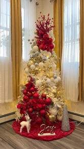 Árvore Joy Vermelho & Dourado Neve 1,50m