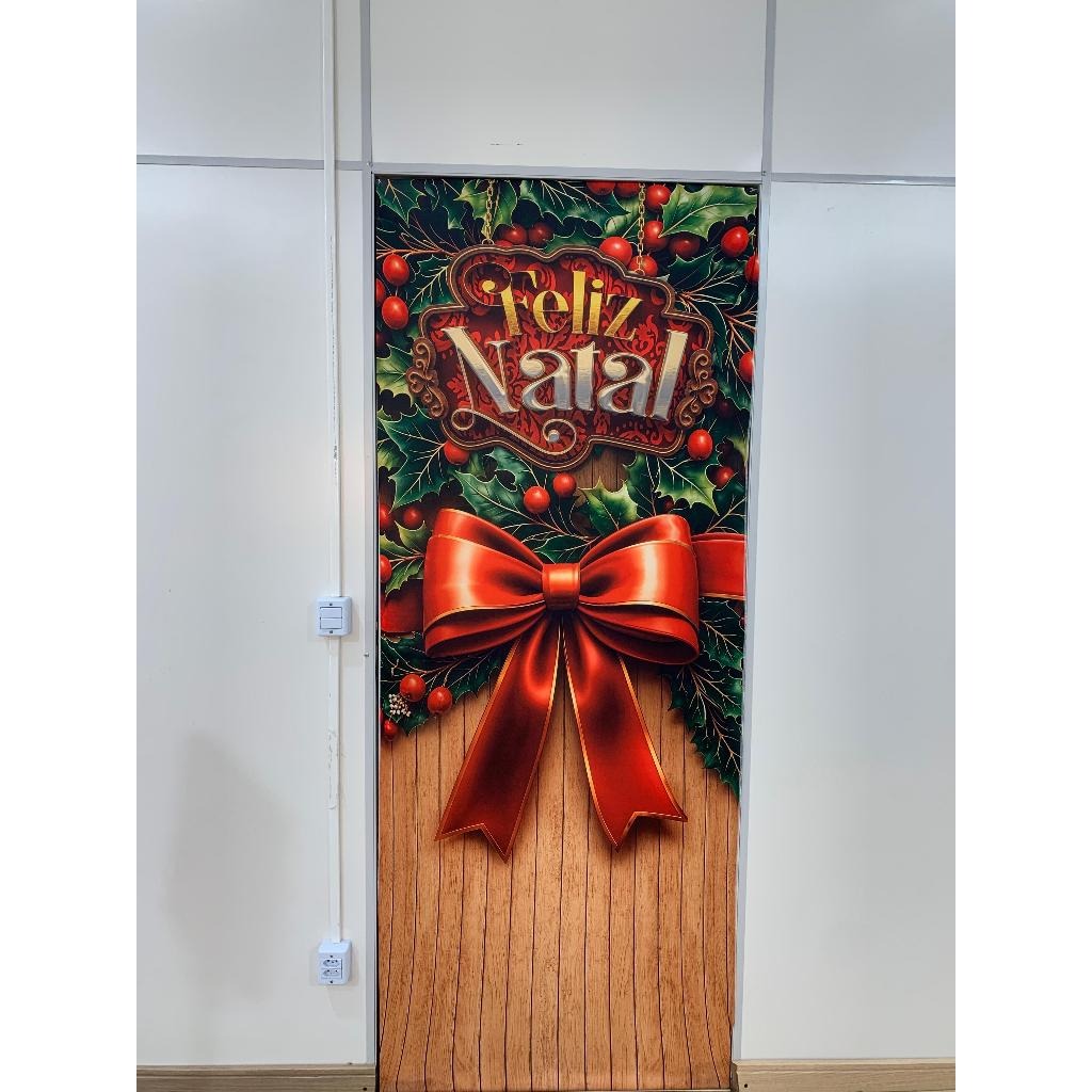 Capa de Porta Natalina Realista – Efeito 3D Sublimado